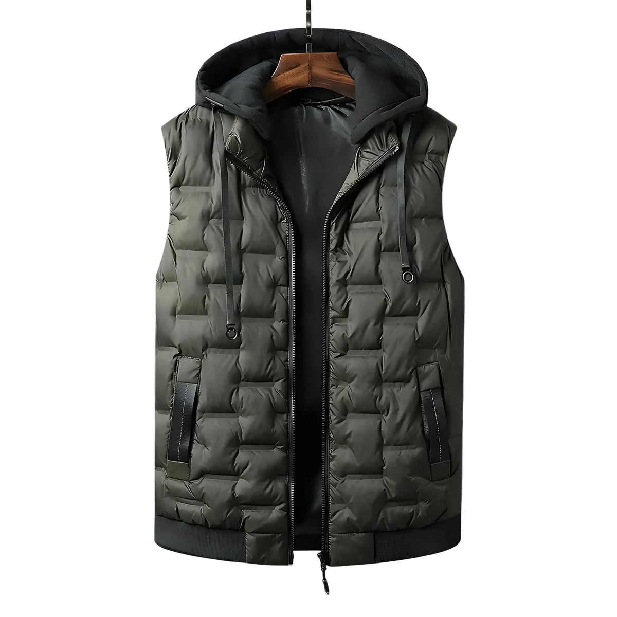 Heren Vest met Capuchon en Moderne Pasvorm 0