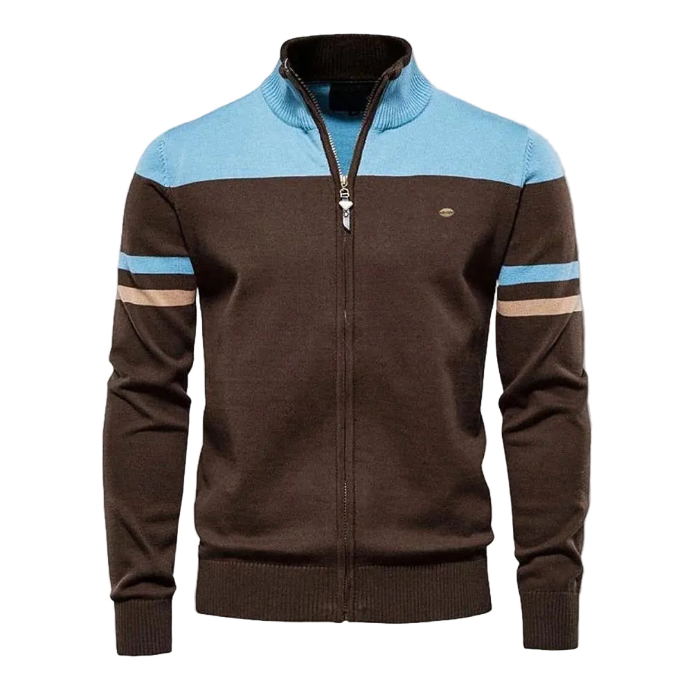 Heren Vest met Contrasterende Kleurstrepen 0