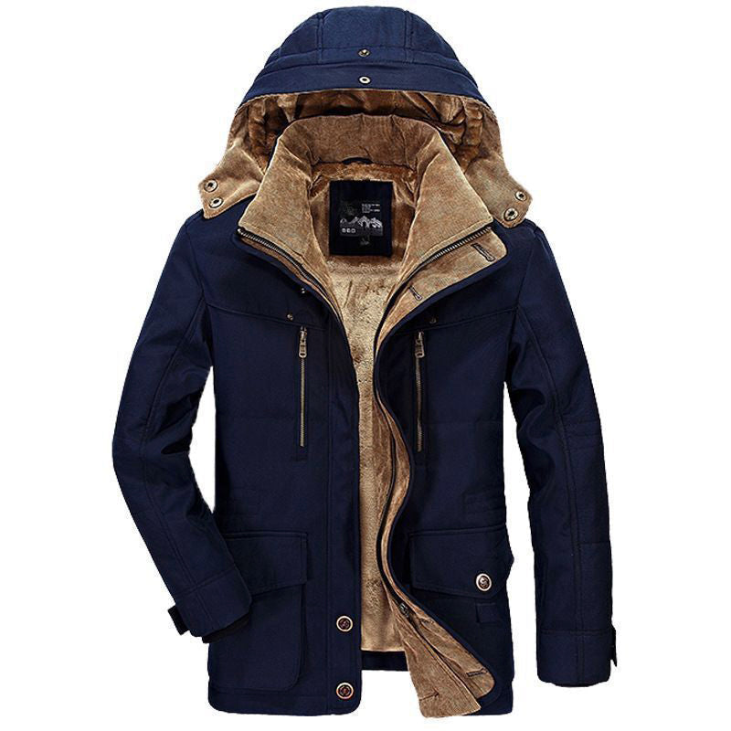 Heren Winterjas Fleece Gevoerd met Diepe Zakken 2