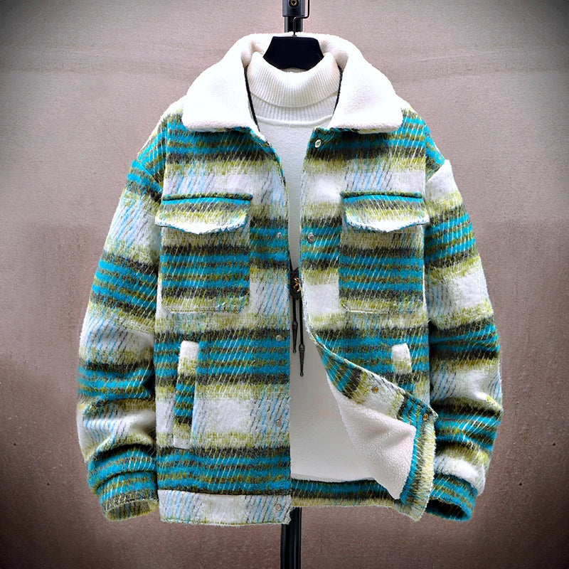 Heren Winterjas Geruit met Fleece Binnenvoering 2
