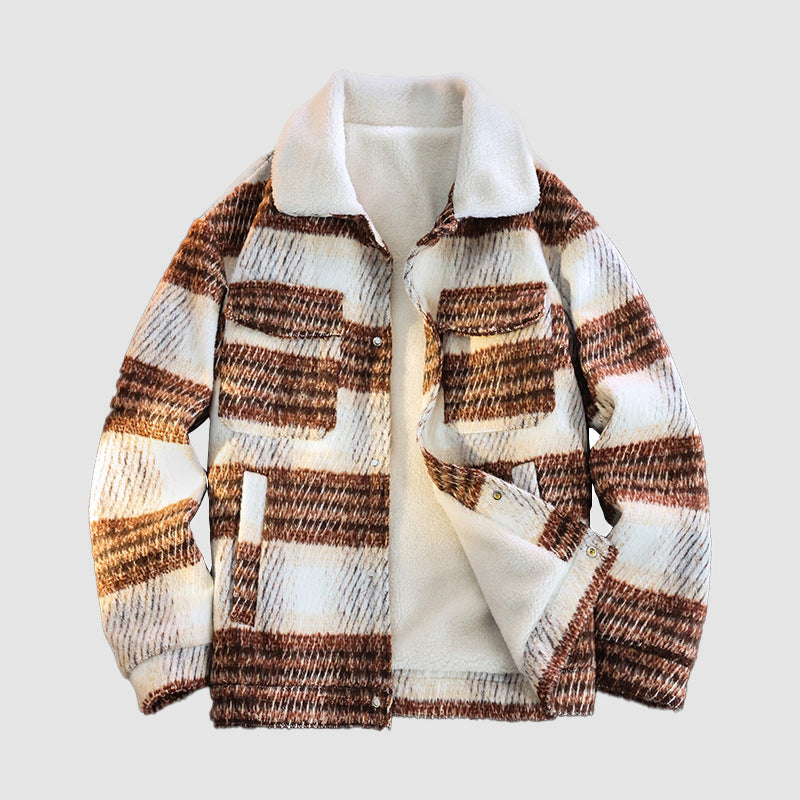 Heren Winterjas Geruit met Fleece Binnenvoering 4