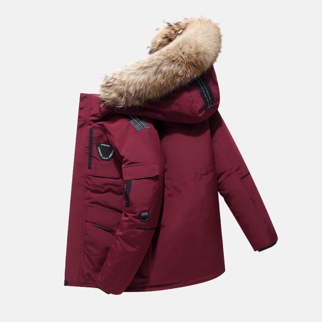 Heren Winterjas Met Imitatiebont Kraag Voor Koude Dagen 1