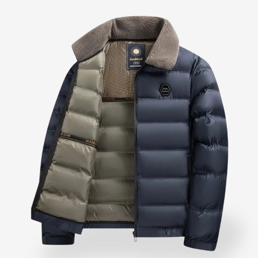 Heren Winterjas Pilot Met Verwijderbare Bontkraag 0