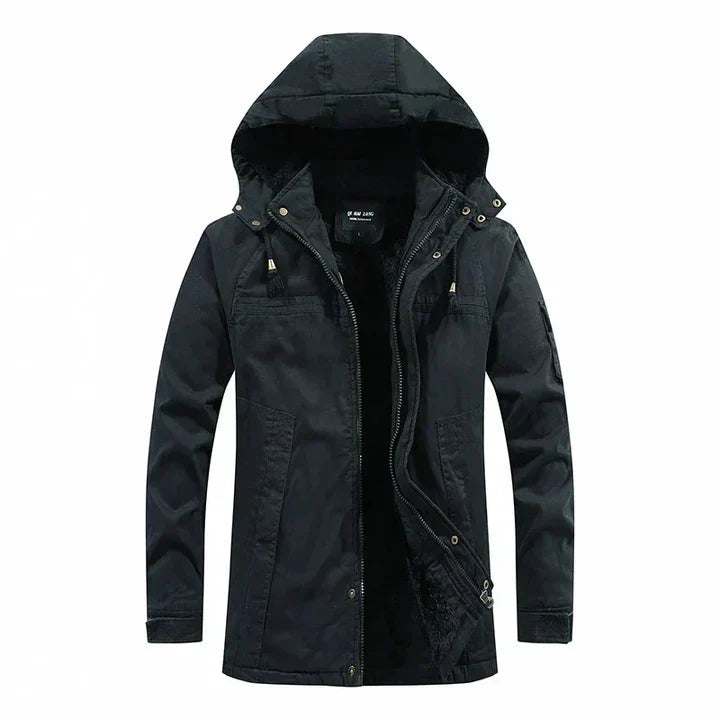 Heren Winterjas met Capuchon en Fleece Voering 0