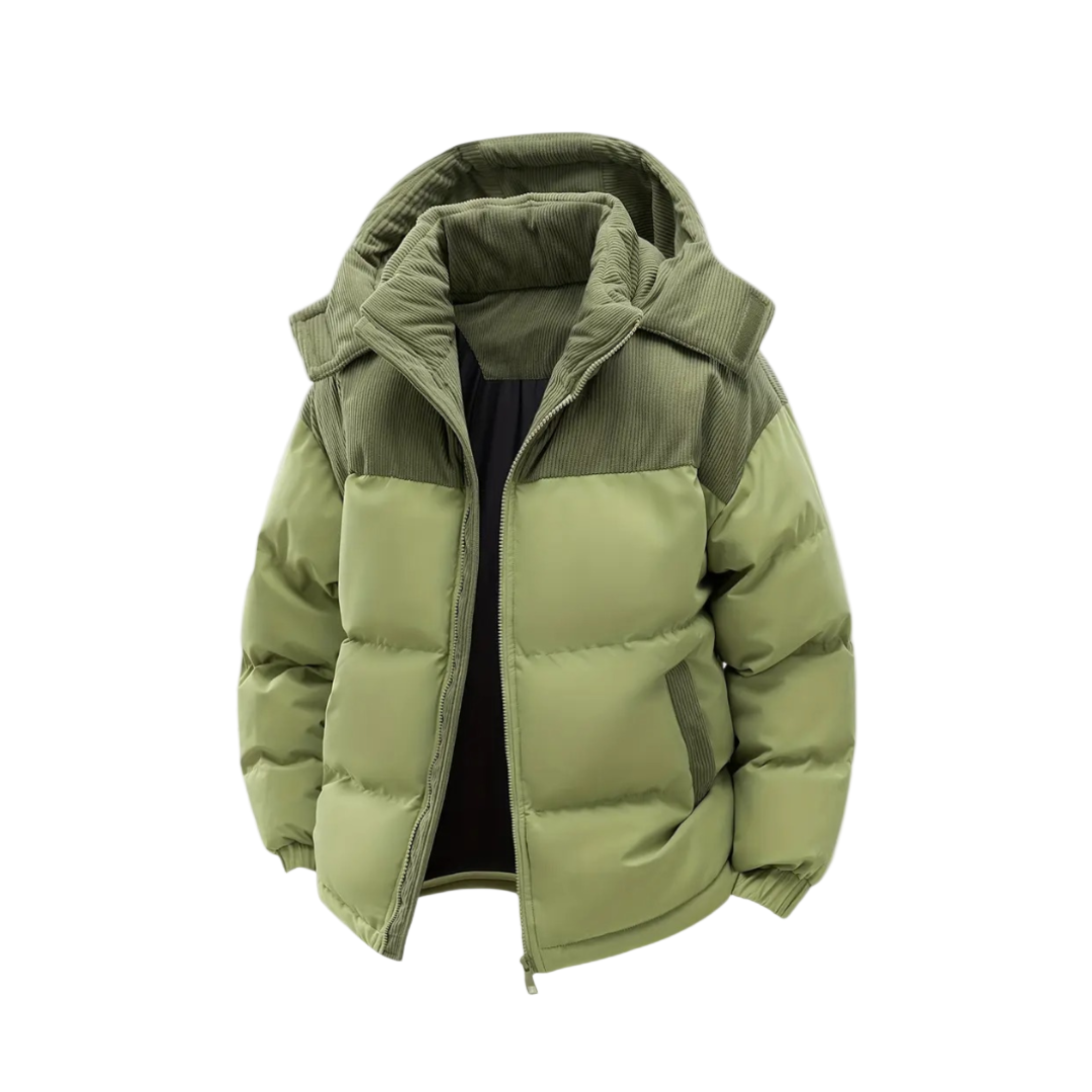 Heren Winterjas met Koordkap en Modern Design 0
