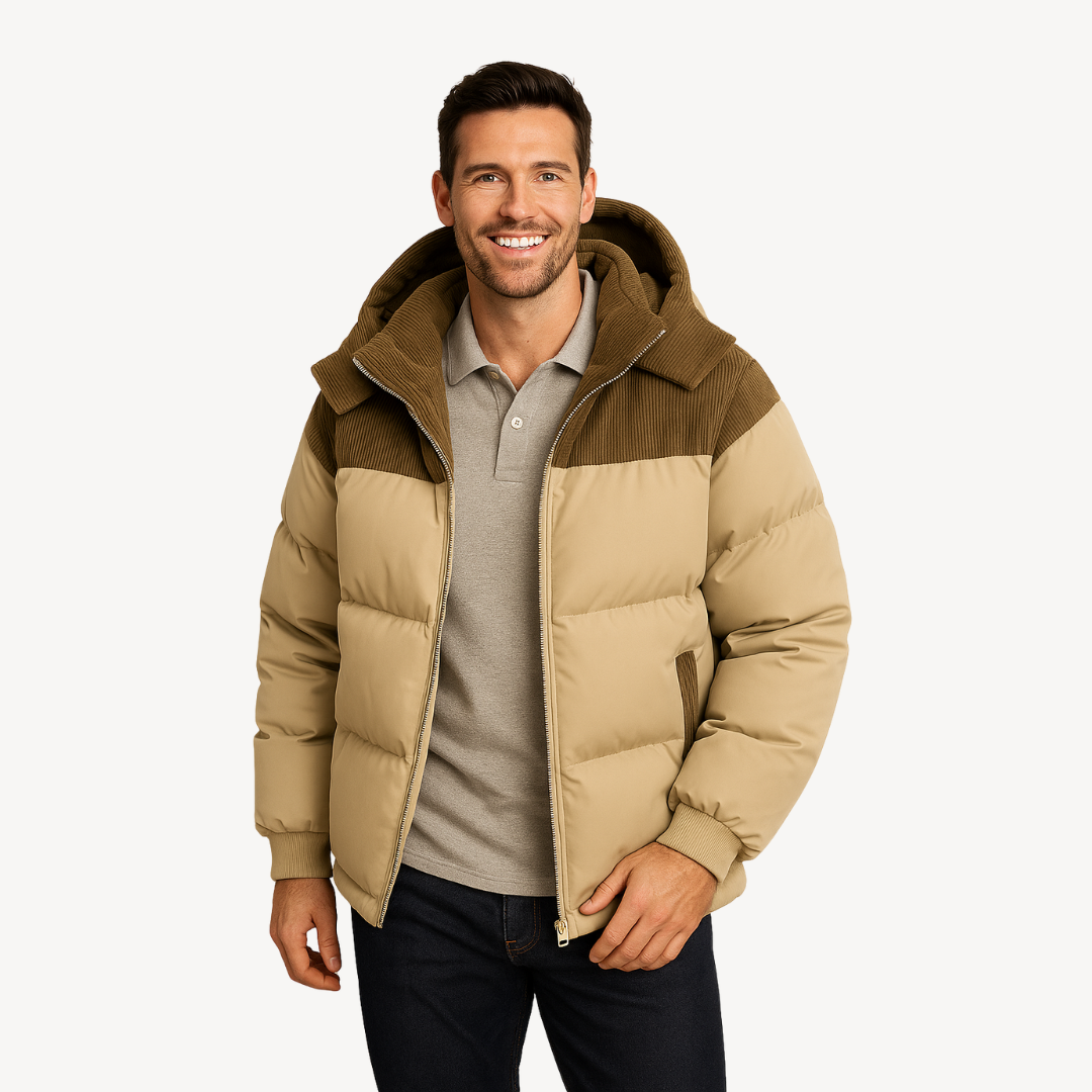 Heren Winterjas met Koordkap en Modern Design 1