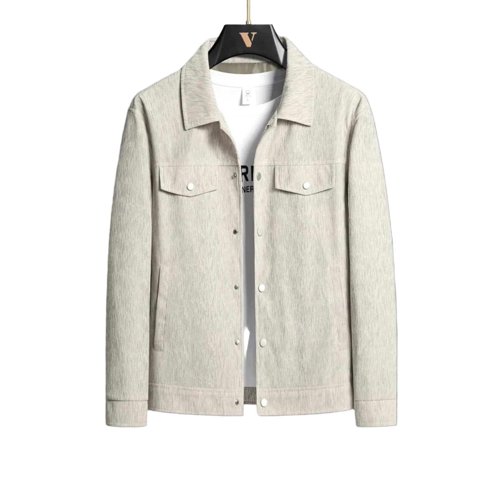 Heren Zomerjas met Geribbelde Textuur 0