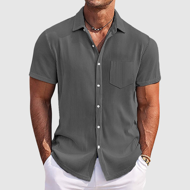 Heren Zomershirt Gestreept met Omslagkraag 3