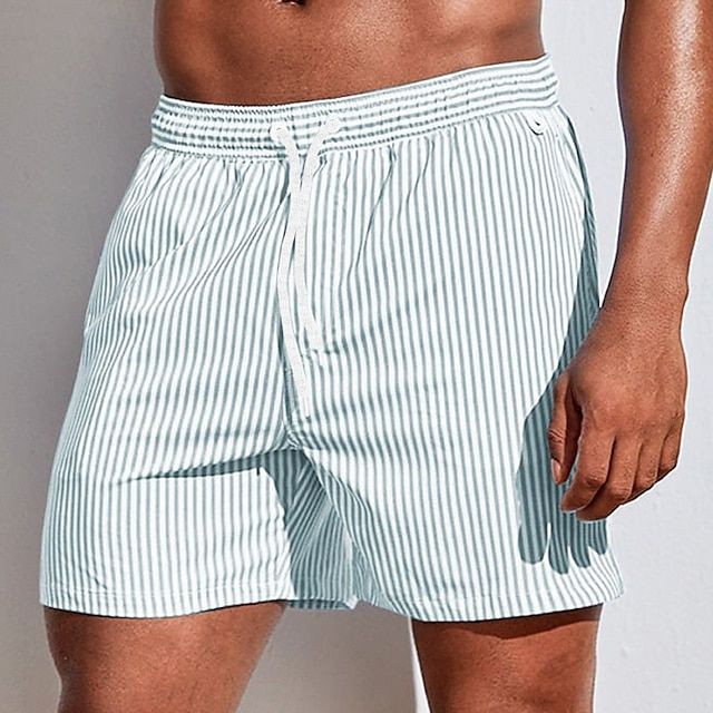 Heren Zwemshort Gestreept Stijlvol met Elastische Tailleband 2