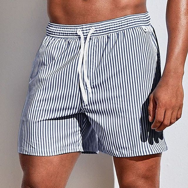 Heren Zwemshort Gestreept Stijlvol met Elastische Tailleband 5
