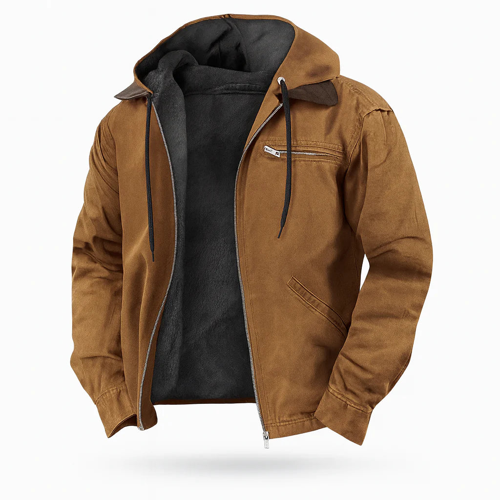 Heren winterjas met capuchon, moderne outdoorjas 0