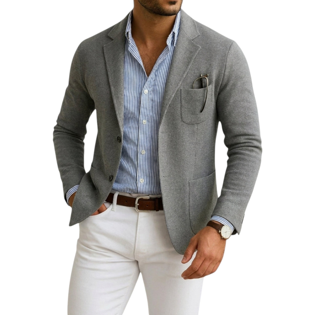 Herenblazer met klassieke jaskraag 0