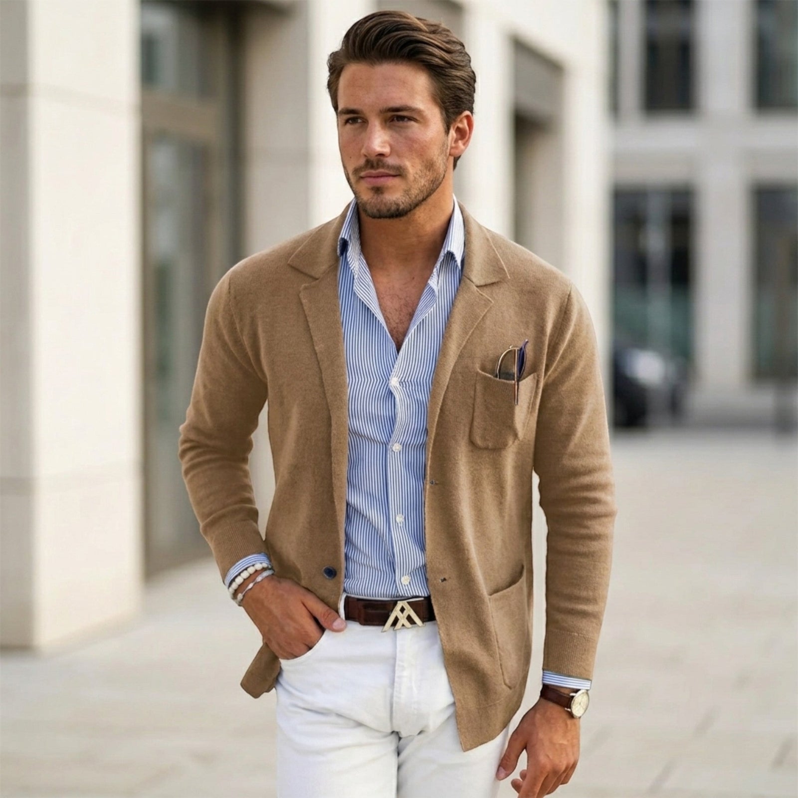 Herenblazer met klassieke jaskraag 2
