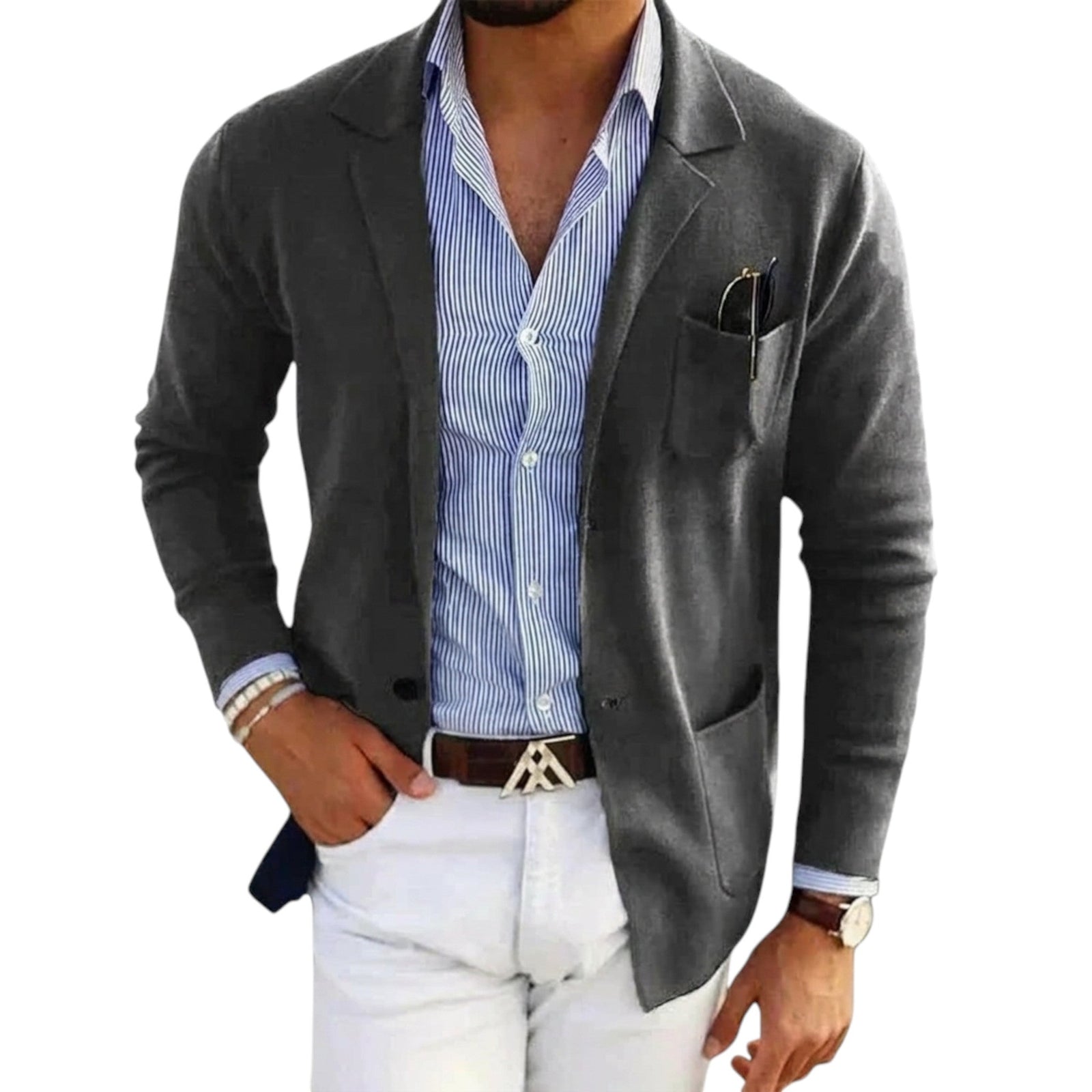 Herenblazer met klassieke jaskraag 6