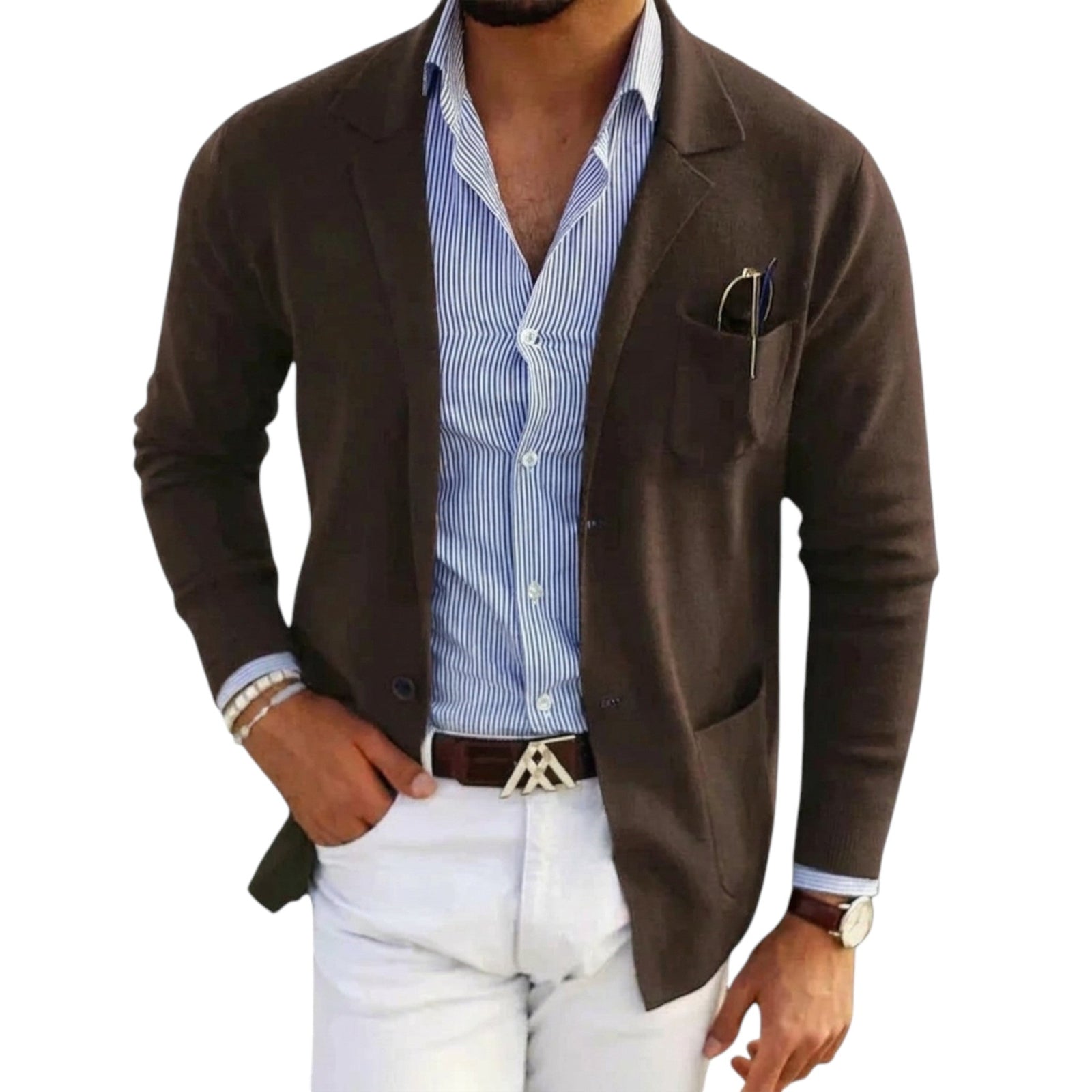 Herenblazer met klassieke jaskraag 8