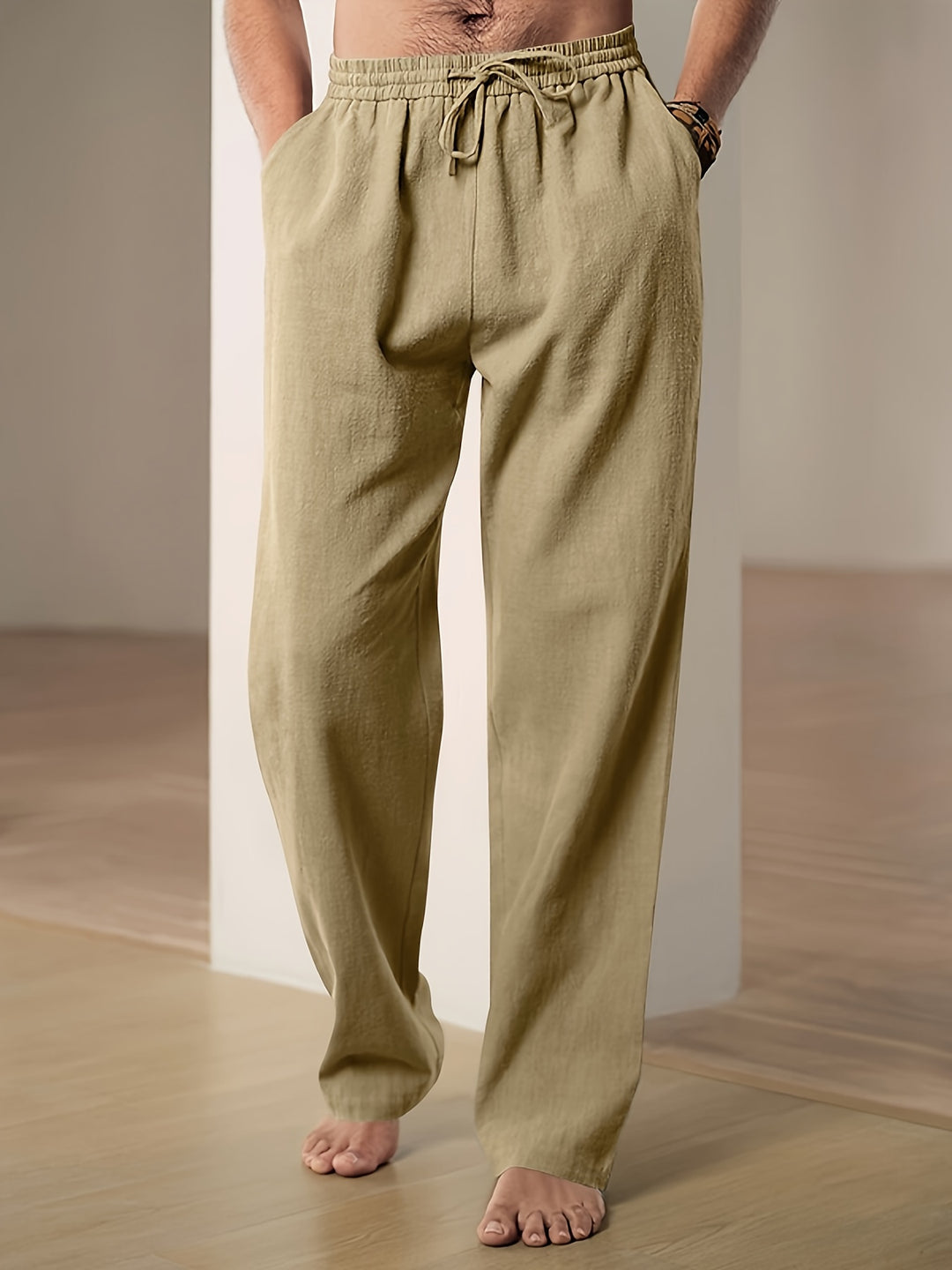Herenbroek Casual met Elastische Taille en Zijzakken 4