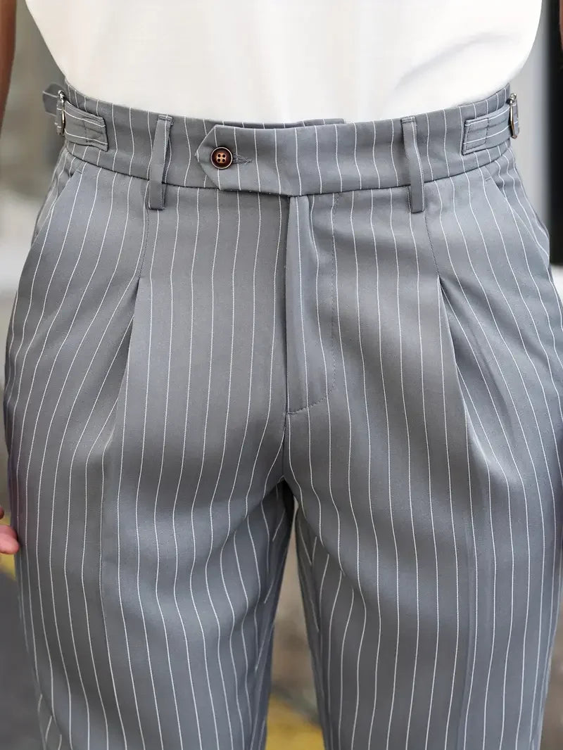 Herenbroek Gestreept Cropped Stijl 5