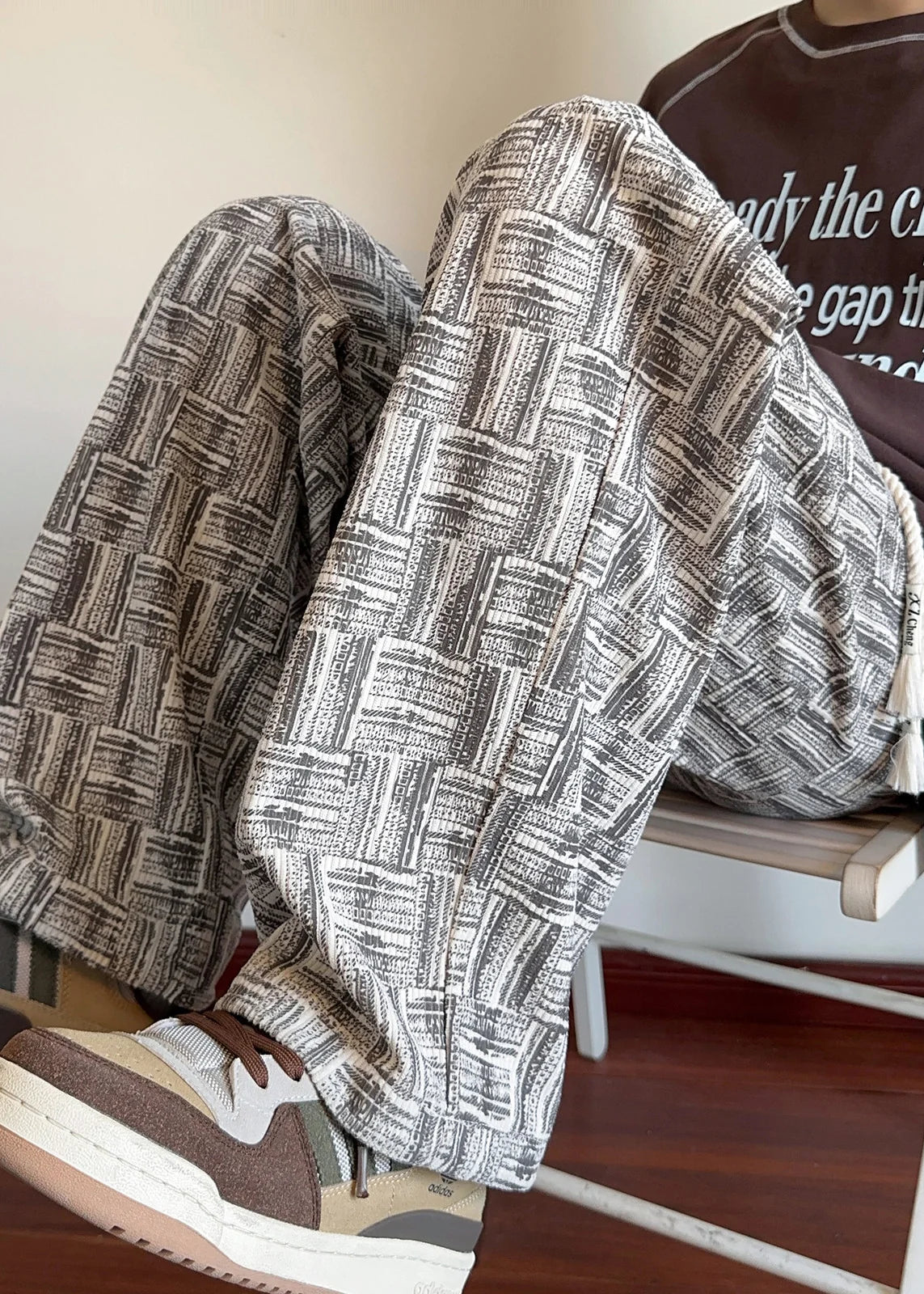 Herenbroek Oversized Ruitpatroon Casual 0