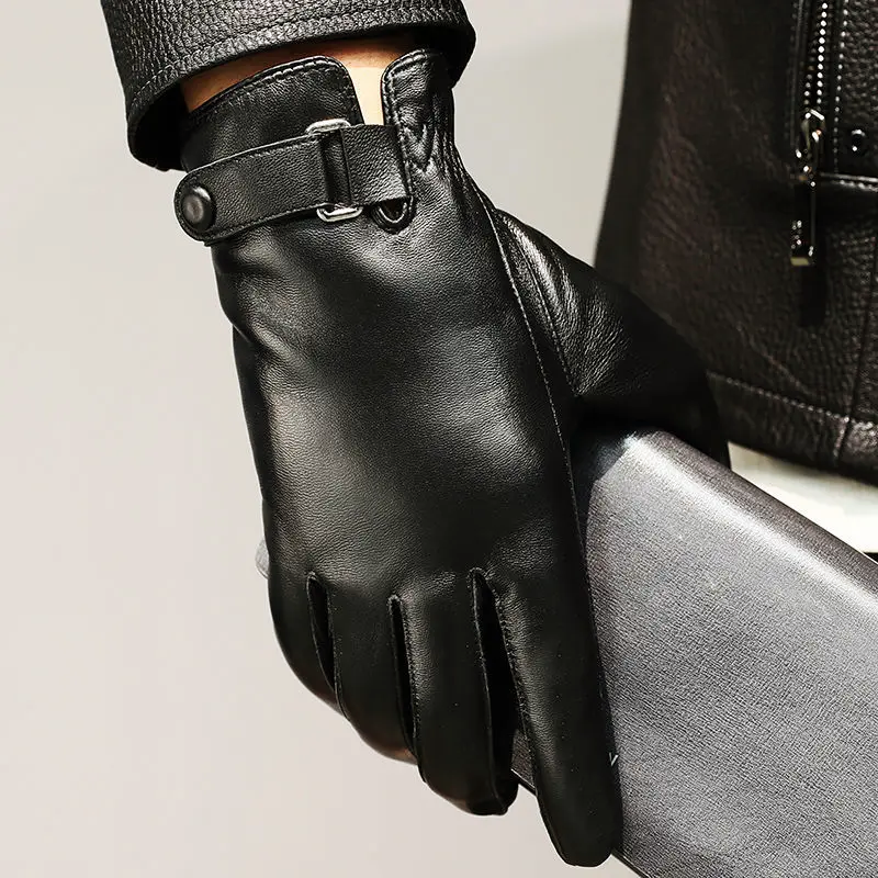 Herenhandschoenen Leer Met Fleece Voering 0