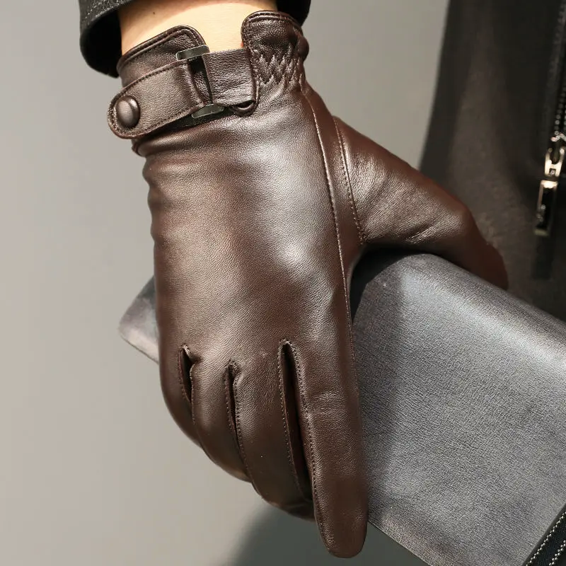 Herenhandschoenen Leer Met Fleece Voering 1