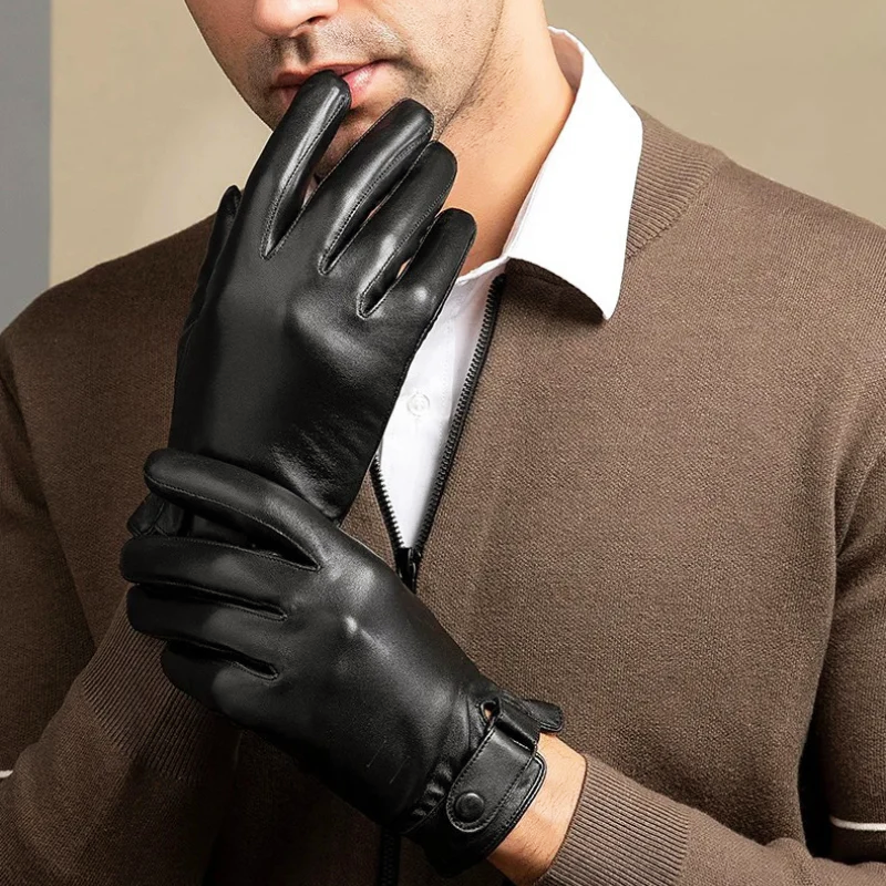Herenhandschoenen Leer Met Fleece Voering 2
