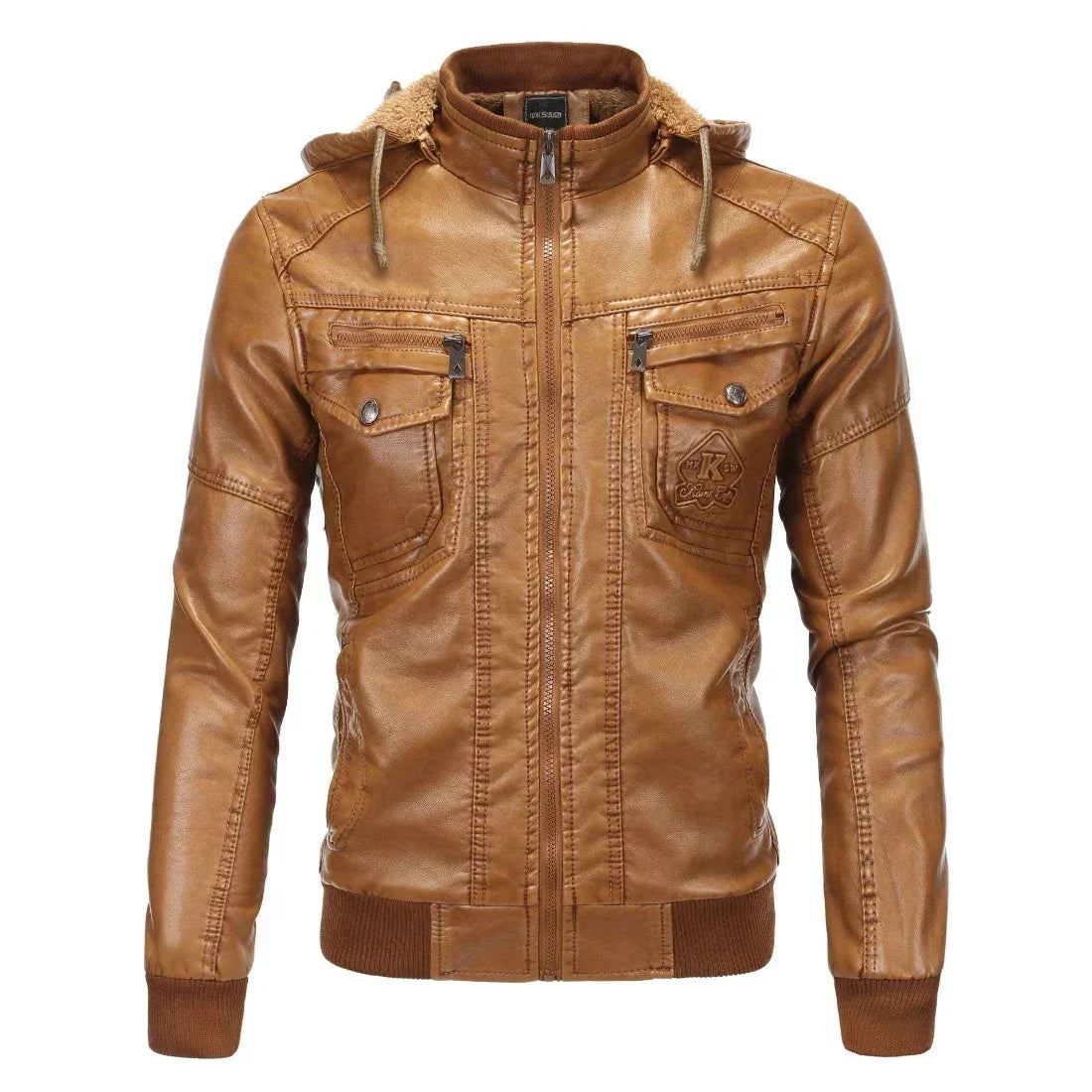 Herenjack met Capuchon PU-leer Stijlvol 0
