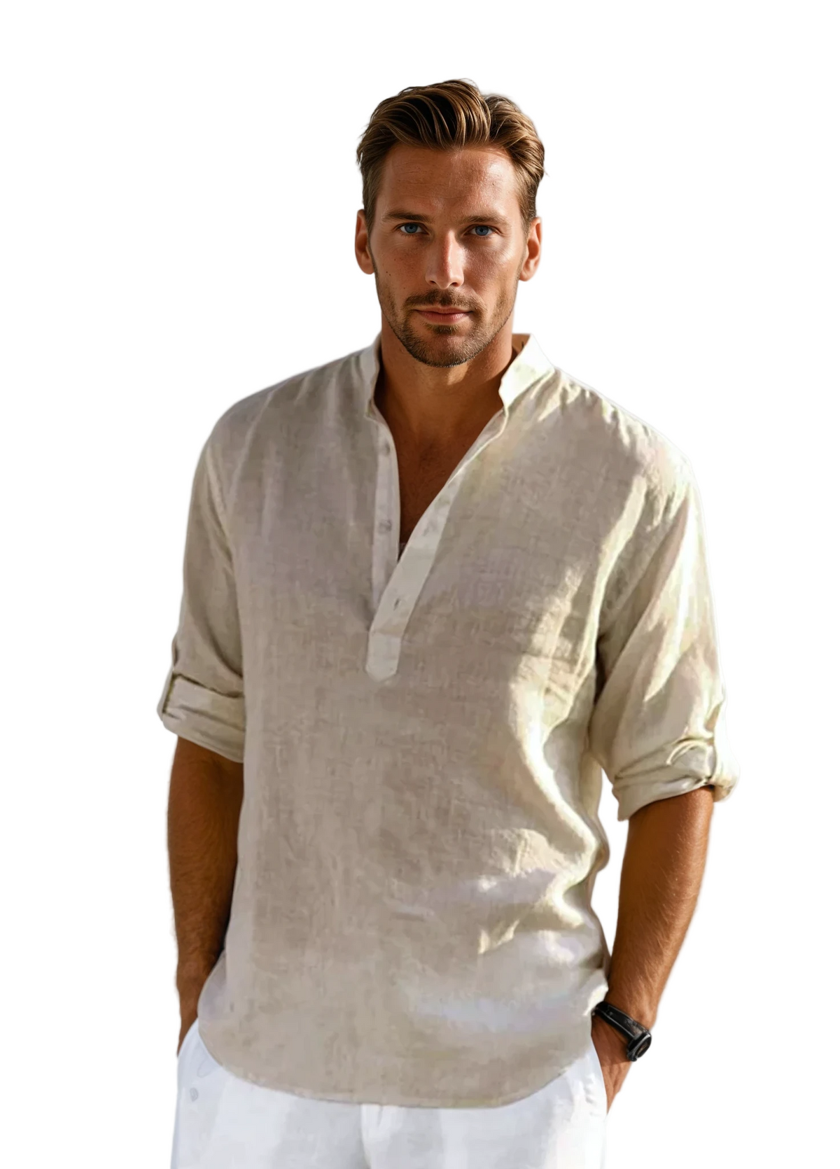 Herenoverhemd, tijdloze stijl, zomers, ademend 0