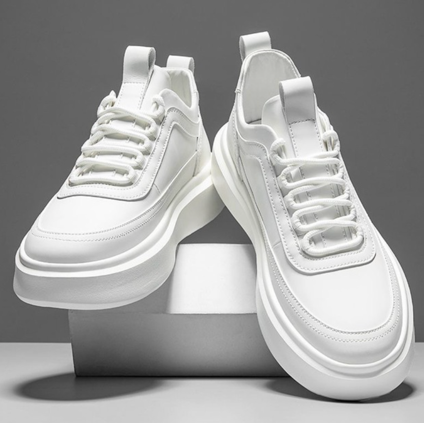 Variant image for Heren Sneakers Witte Leer Trendy Comfortabel-2