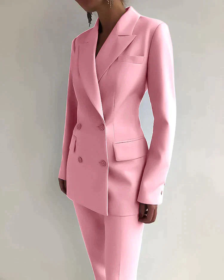 Dames Blazer en Broek Set Stijlvol Hoogwaardige Stoffen-6