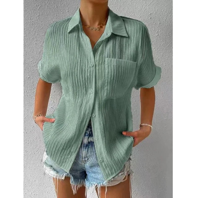 Variant image for Dames Blouse met Stand-Up Kraag Luchtig en Elegant-9