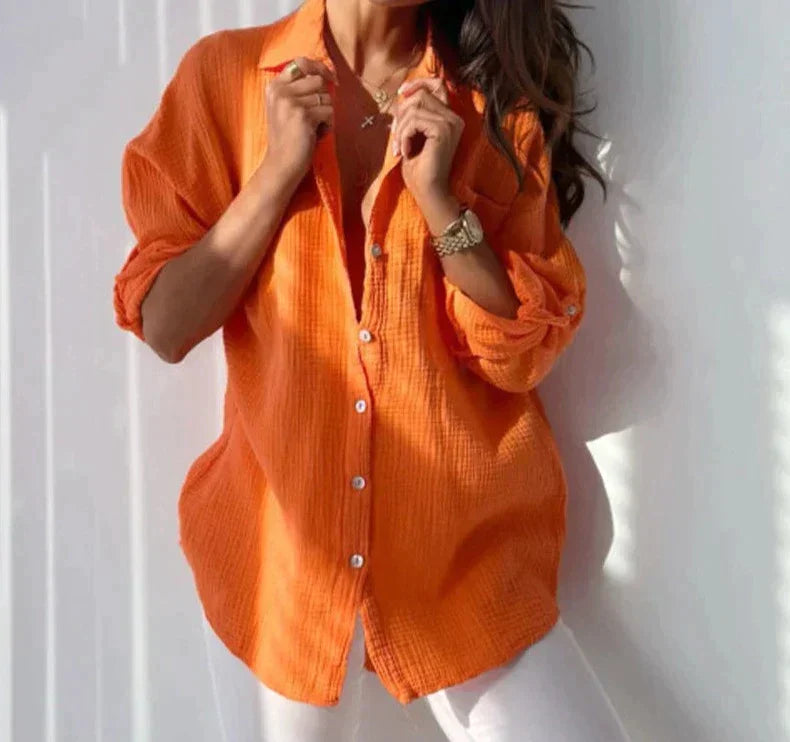 Dames Blouse Luchtig Katoen Kleurrijk-1