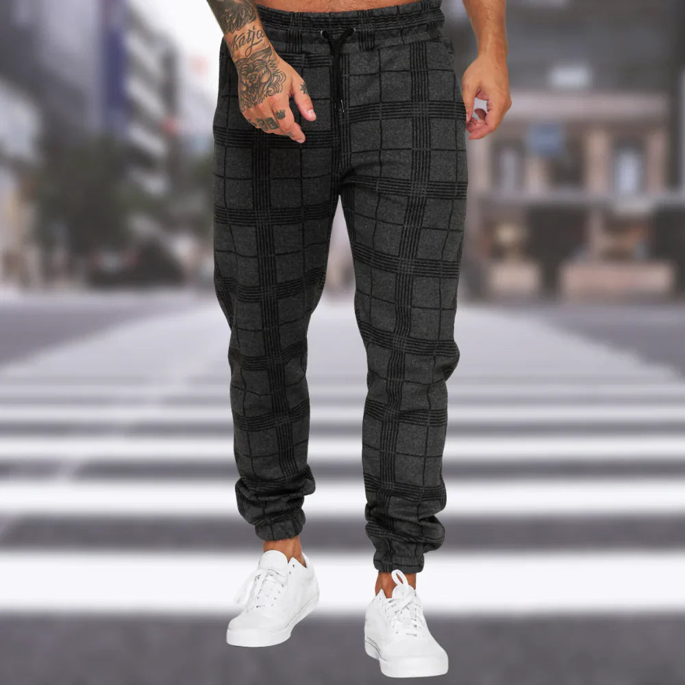 Heren Geruite Broek Comfortabel Stijlvol Hoogwaardige Stof-1