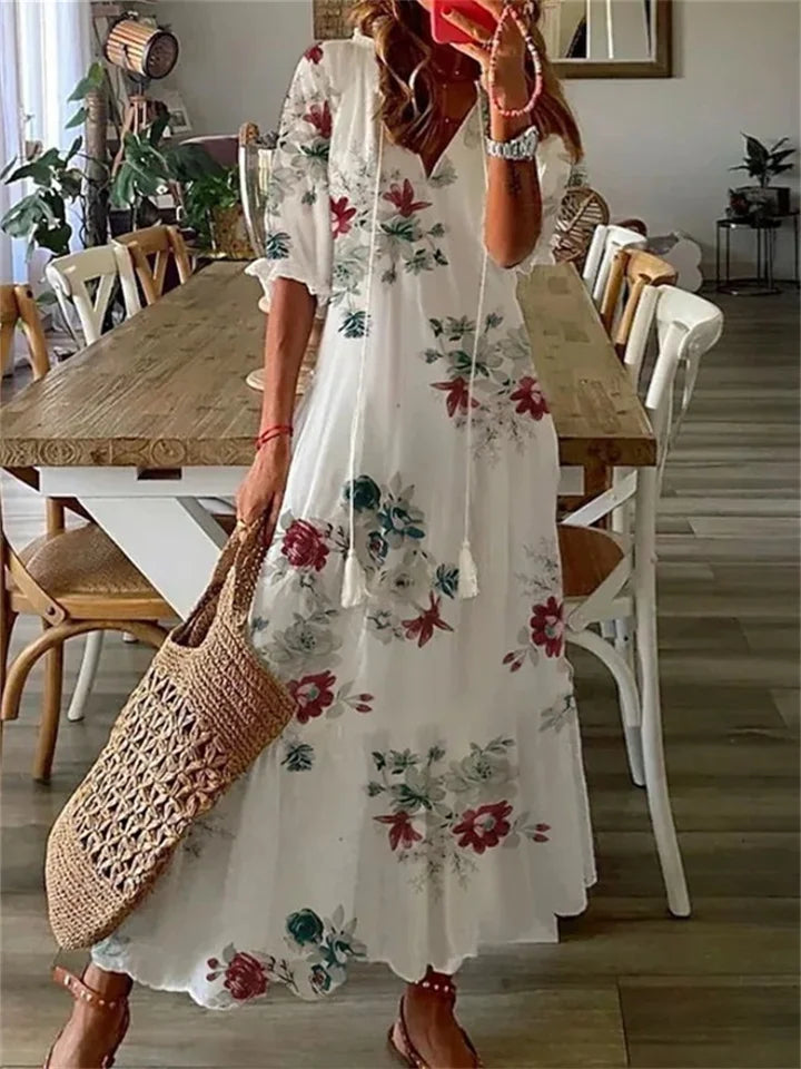 Dames Maxi Jurk Luchtig Zomerontwerp van Ademend Materiaal-1