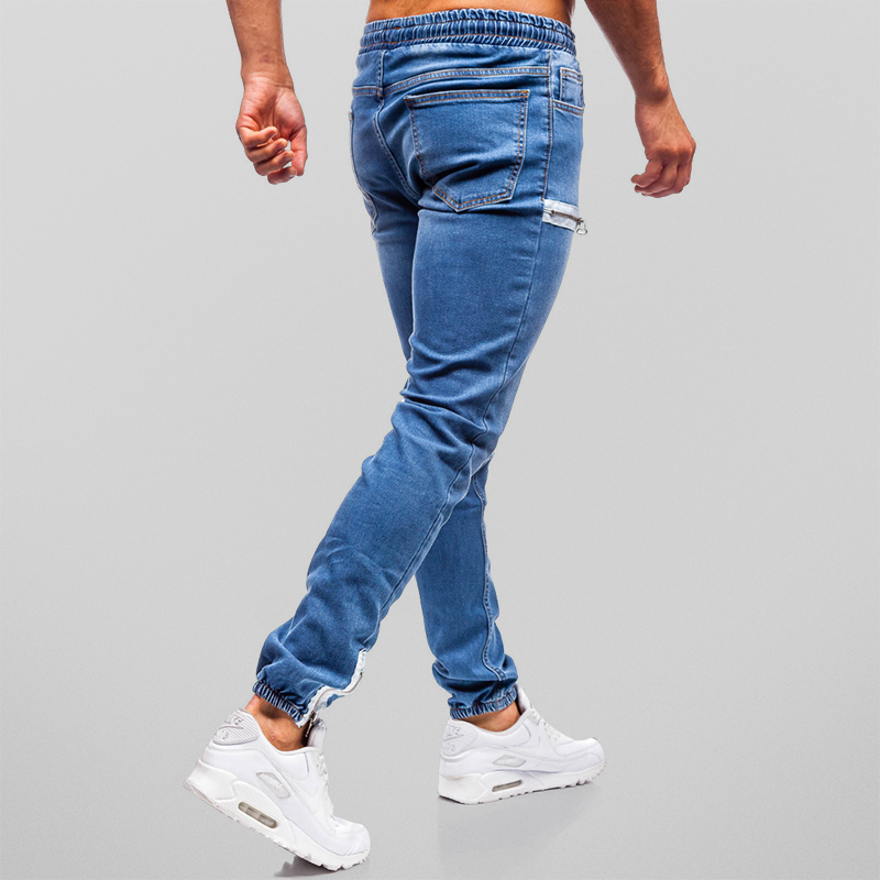 Heren Joggingbroek Denim Casual Katoen Met Trekkoordsluiting 5