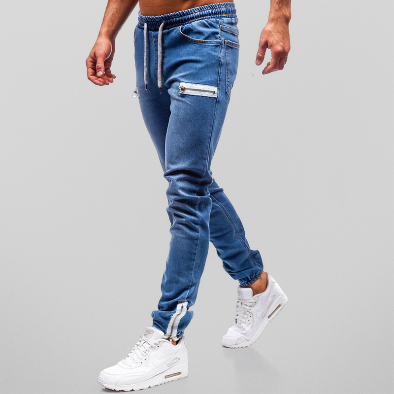 Heren Joggingbroek Denim Casual Katoen Met Trekkoordsluiting 4