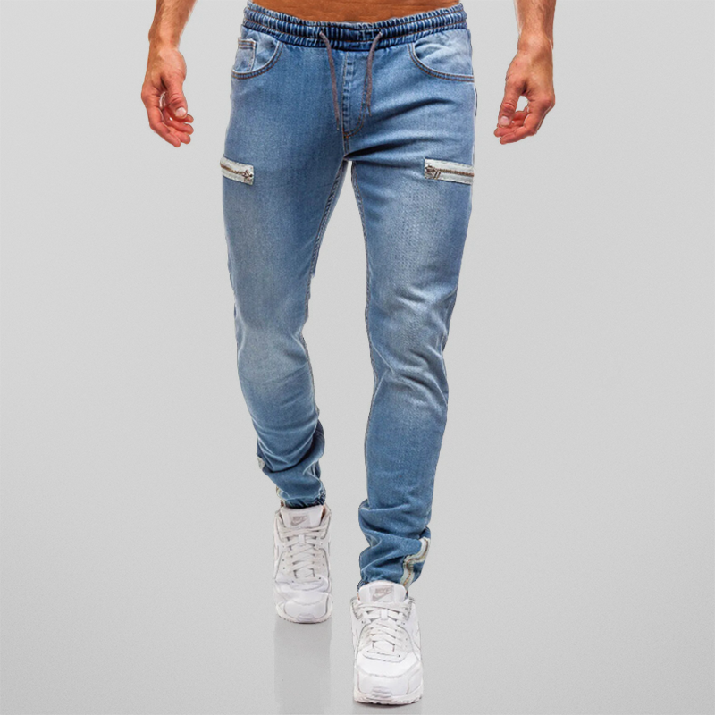 Heren Joggingbroek Denim Casual Katoen Met Trekkoordsluiting 1