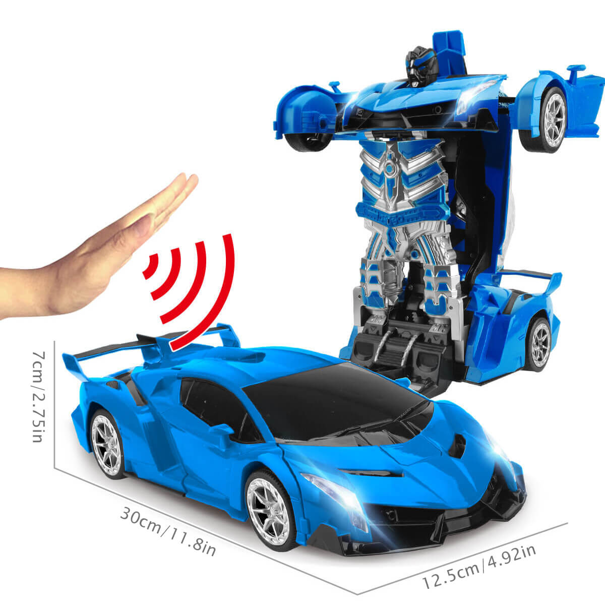 Kinderen's RC Transformerende Robotauto met LED en Muziek 1