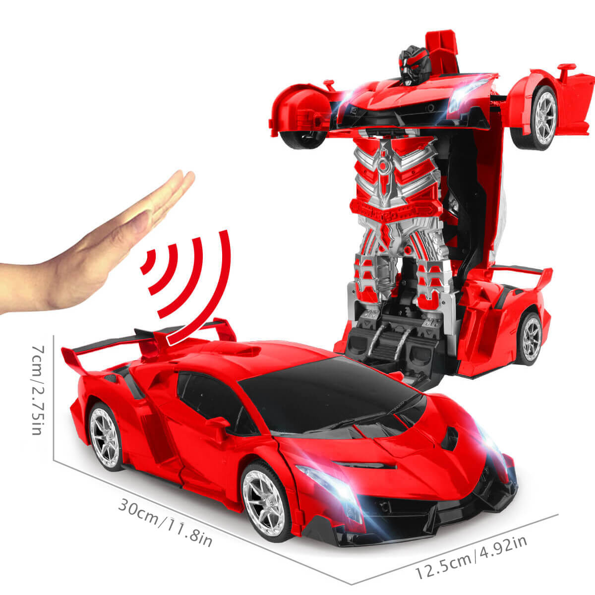 Kinderen's RC Transformerende Robotauto met LED en Muziek 2