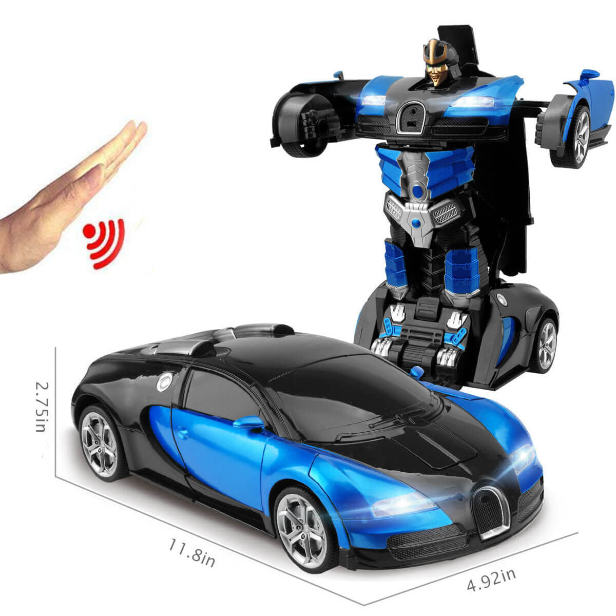 Kinderen's RC Transformerende Robotauto met LED en Muziek 3
