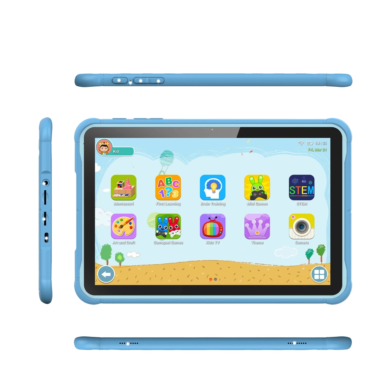Kindertablet 10 Inch Android 13 Quad Core 2GB RAM 64GB ROM met Beschermhoes 4