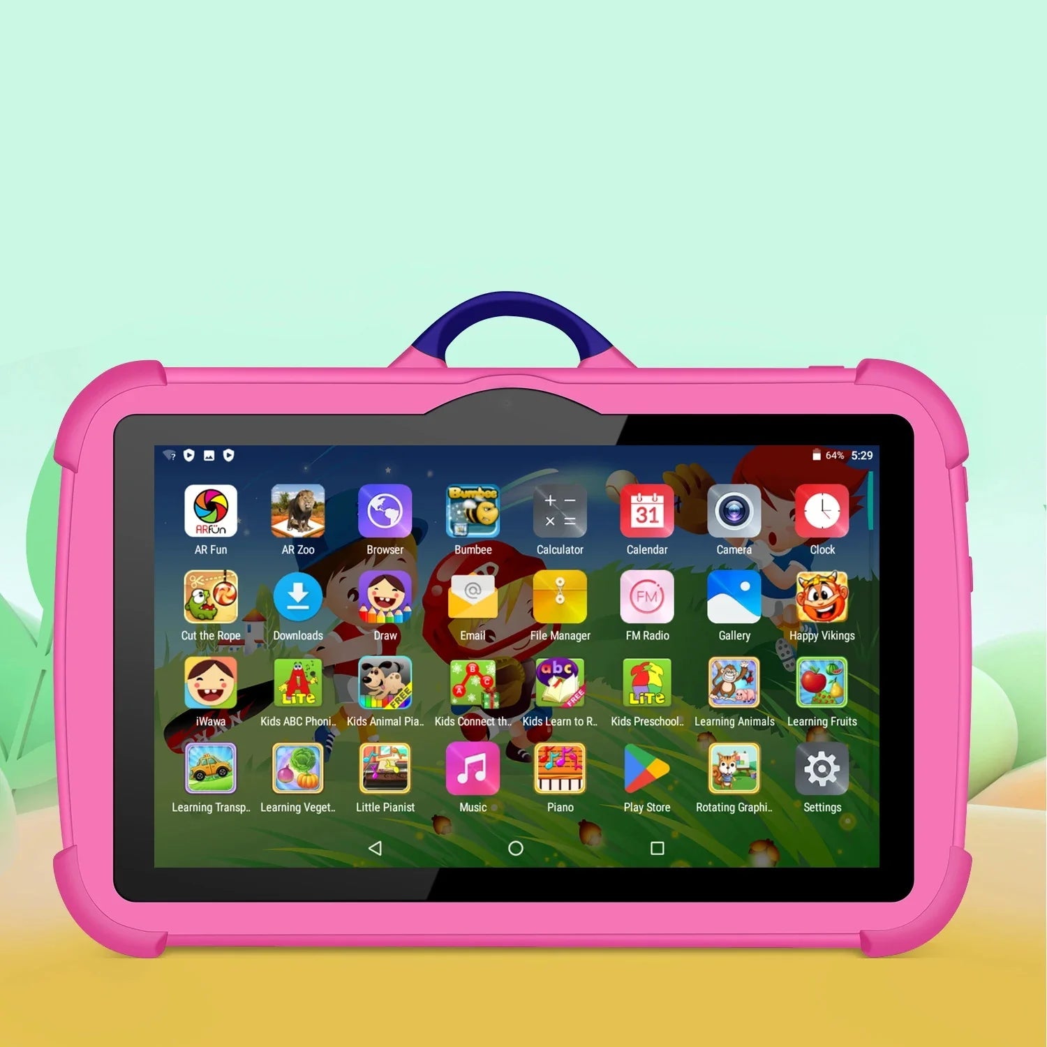 Kindertablet 7.0 Inch Quad Core Met Cartoon Patroon Voor Kinderen 2