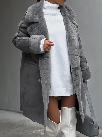 Lange Dames Jas Winter Winddicht Met Flatterend Silhouet 4