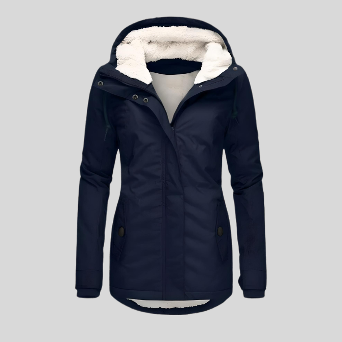 Lange Winterjacke met Kapuze en Fleece Voering 2