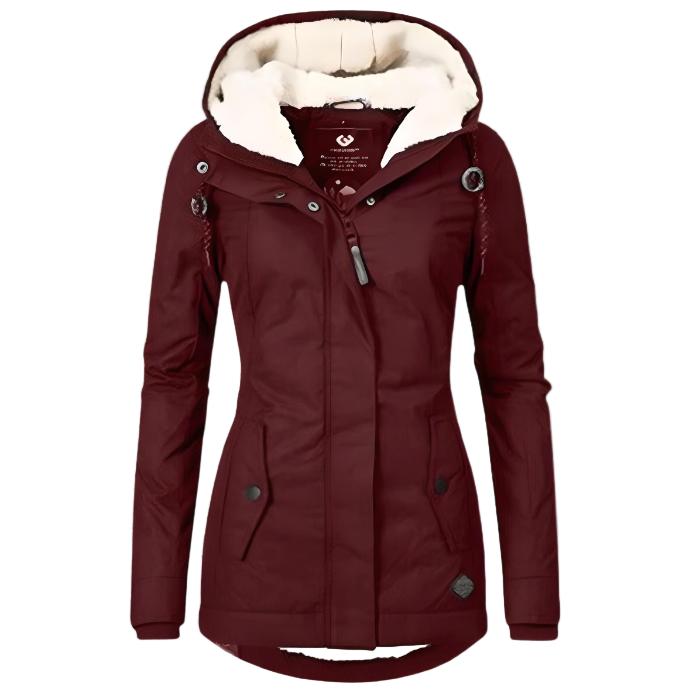 Lange Winterjacke met Kapuze en Fleece Voering 5