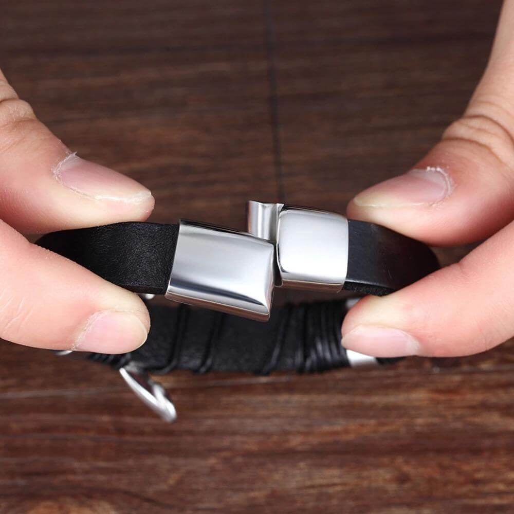 Lederen Heren Armband - Tijdloos en Stijlvol Accessoire 8