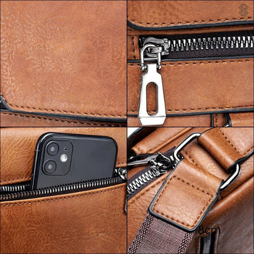 Lederen Laptop Tas Multifunctioneel Schoudertas Reistas 3