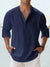 Variant image for Heren Leinenhemd Wit Casual Mao-Kraag Katoen-Leinen Mix-95