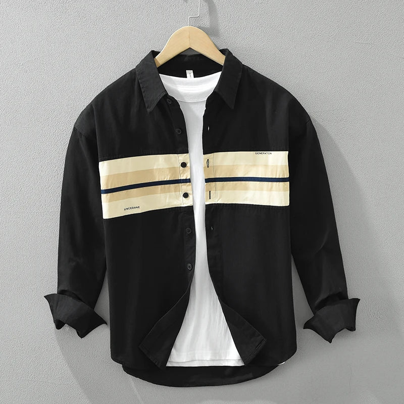 Heren Overhemd Casual Patchwork Stijlvol Katoen 2
