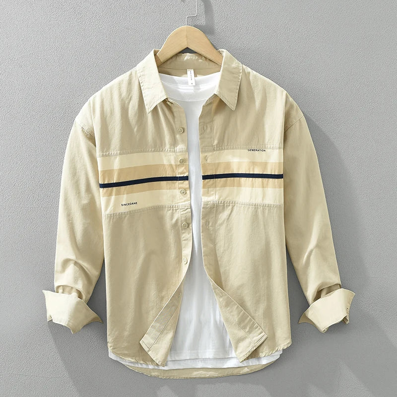 Heren Overhemd Casual Patchwork Stijlvol Katoen 3