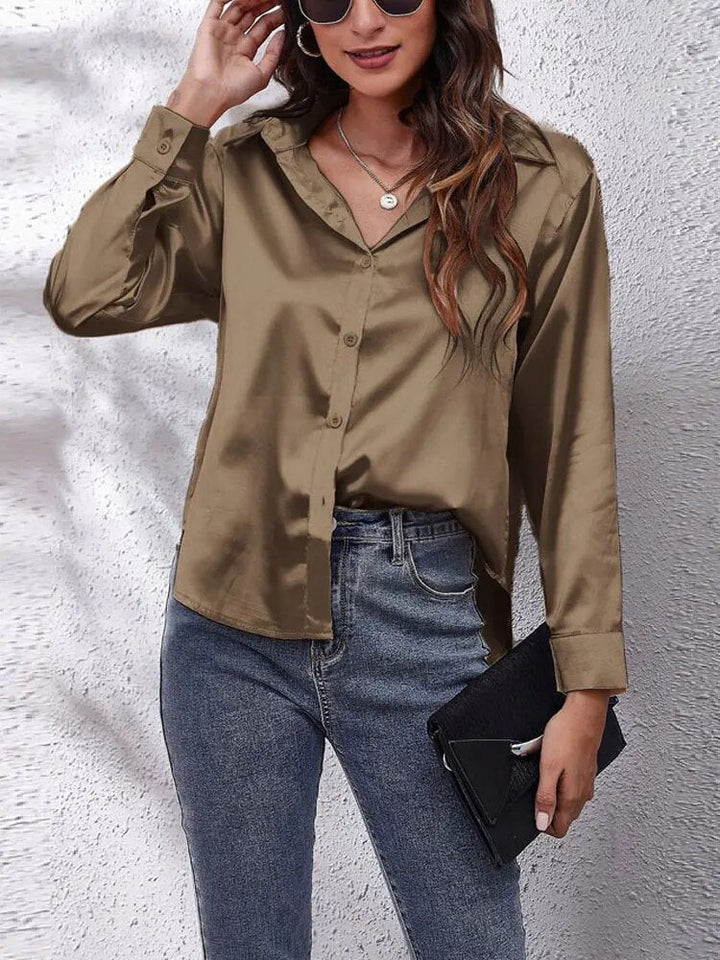 Variant image for Dames Shirt Satijnen Modern Elegante Top 100% Satijn-57